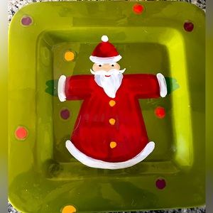Vietri Pallini Old Saint Nick 12" LARGE Square Serving Dish Platter 2005